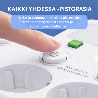 VirtaHubi™ – Monipuolinen jatkopistorasia USB-latauksella ja pehmeällä yövalolla