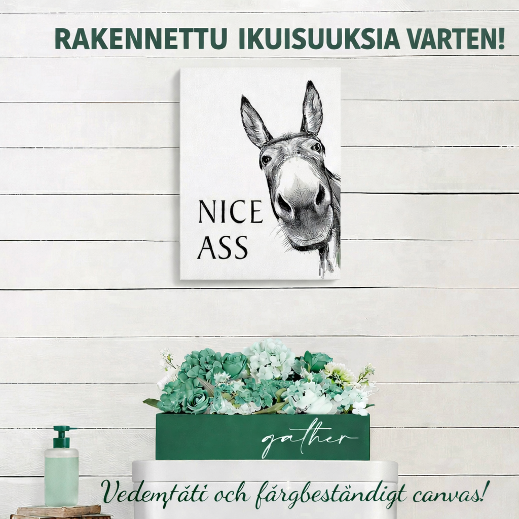 VeikeäAasi™ – Hauska Aasi -kylpyhuonetaulu