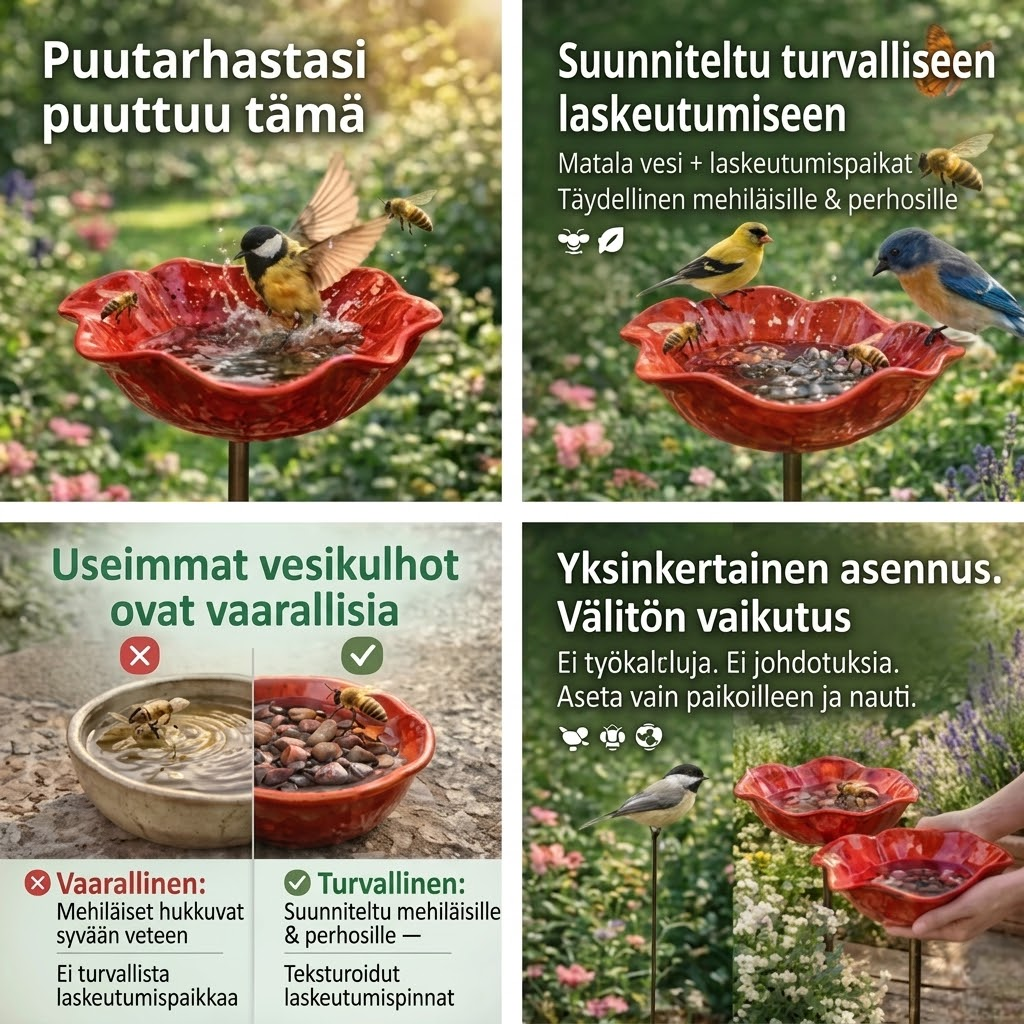 AviFlora™ – Botaninen Juoma-allas Linnuille, Mehiläisille ja Perhosille