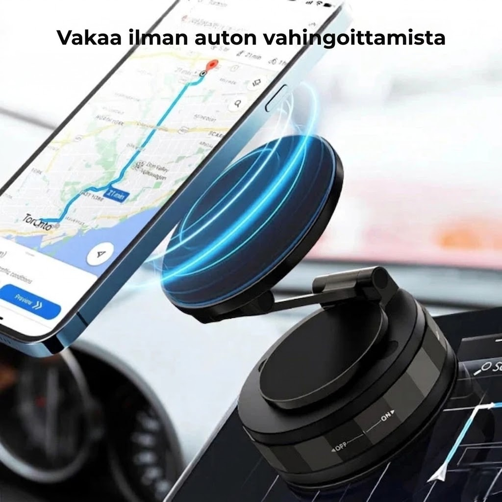MagnetGrip™ – Magneettinen puhelinteline autoon